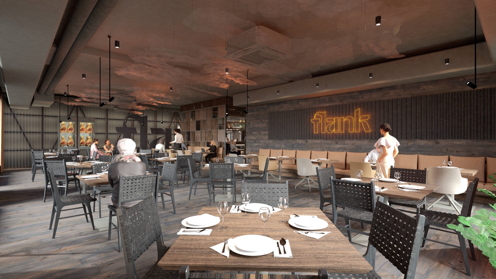 Restaurace FLANK připravená na hosty